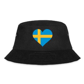 schweden herz - Bucket Hat - Schwarz - Vorne - Lela (165cm)