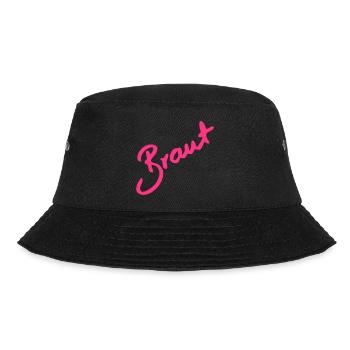 Braut edler Schriftzug , lustige Geschenkidee - Bucket Hat - Schwarz - Vorne - Lela (165cm)