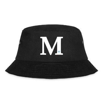 Letter M Initial Letter - Bucket Hat - black - Front - Lela (165cm)