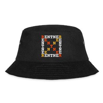 Rentner (waagerecht, senkrecht u. diagonal lesbar) - Bucket Hat - Schwarz - Vorne - Lela (165cm)