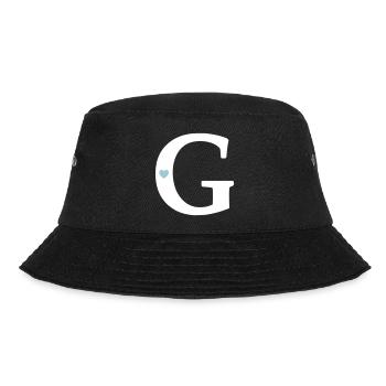 Buchstabe G Anfangsbuchstabe - Bucket Hat - Schwarz - Vorne - Lela (165cm)