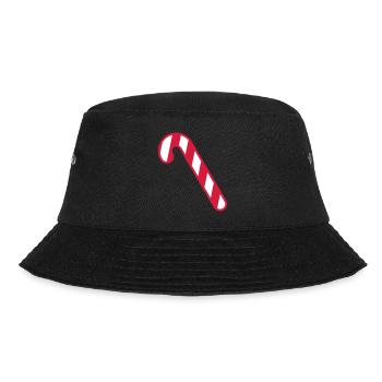Rot Weiss Zuckerstange Weihnachten Hintergrund - Bucket Hat - Schwarz - Vorne - Lela (165cm)
