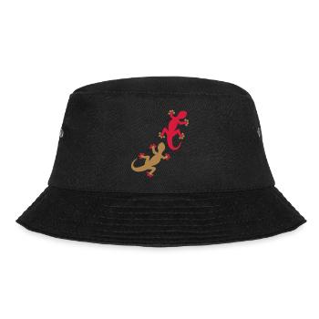 Zwei Geckos 2c - Bucket Hat - Schwarz - Vorne - Lela (165cm)