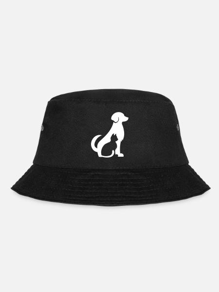 Animal lover cat dog - gift for animal lover - Bucket Hat - black