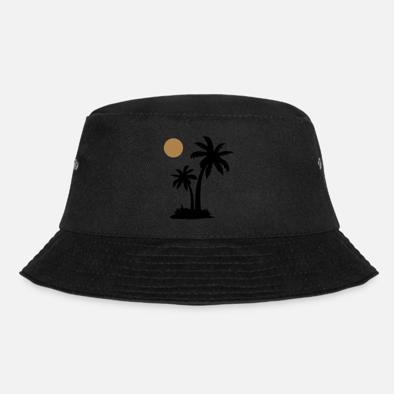 Palmen - Bucket Hat - Schwarz