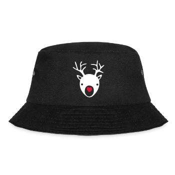 Rudolph Herz Nase Rentier Weihnachten Xmas Rudolf - Bucket Hat - Schwarz - Vorne - Lela (165cm)
