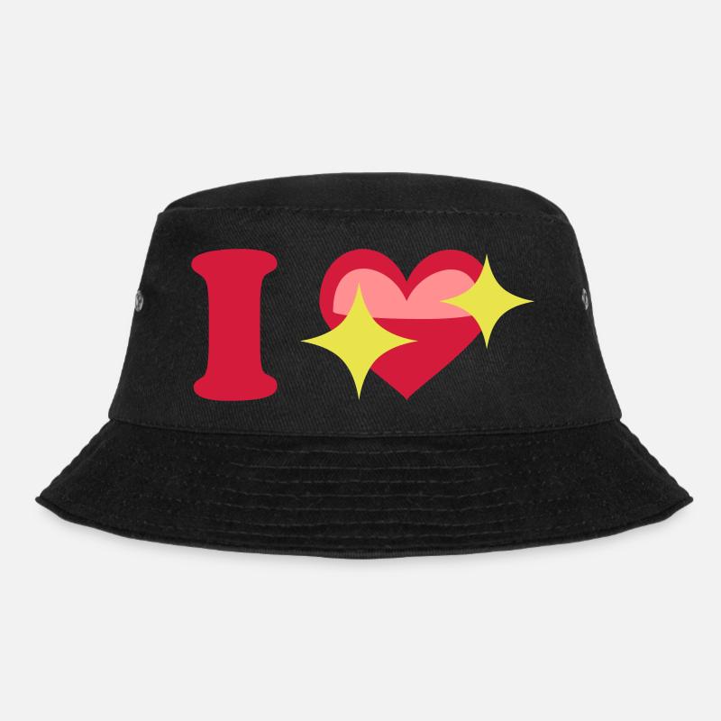 I love - Bucket Hat - Schwarz