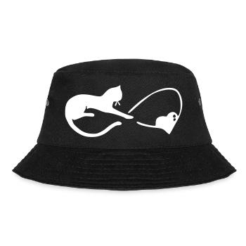 unendliches herz katze katzen - Bucket Hat - Schwarz - Vorne - Lela (165cm)