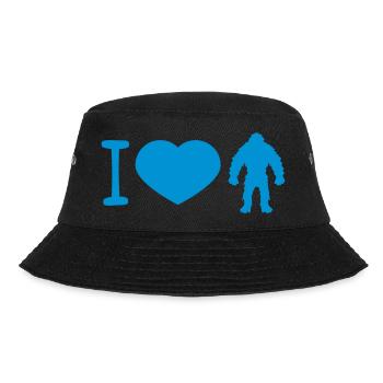 love heart i love bigfoot silhouette comic yeti - Bucket Hat - black - Front - Lela (165cm)