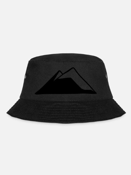 Mountains Mountain Mountains Mountain 01 Drawing area 1 - Bucket Hat - black