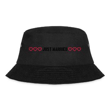 Just Married Hochzeit herzchen - Bucket Hat - Schwarz - Vorne - Lela (165cm)