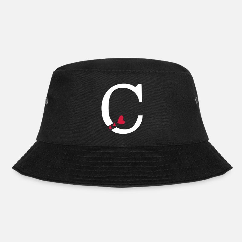 Großbuchstabe C mit Herzen - Bucket Hat - Schwarz