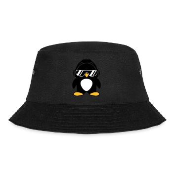 Pinguin mit Kopfhörer - Bucket Hat - Schwarz - Vorne - Lela (165cm)