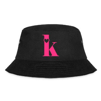 Letter k Initial letter with heart - Bucket Hat - black - Front - Lela (165cm)