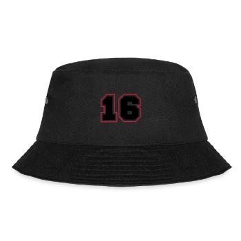 16 Zahl symbol - Bucket Hat - Schwarz - Vorne - Lela (165cm)
