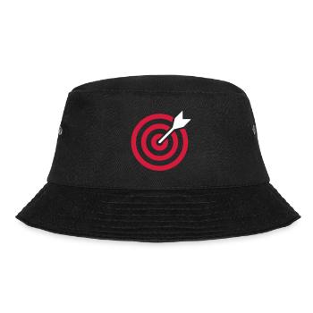 Bullseye Ziel Logo Symbol - Bucket Hat - Schwarz - Vorne - Lela (165cm)