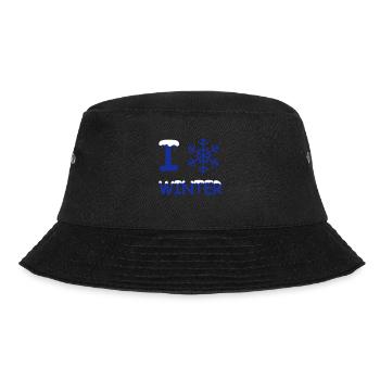 I love winter Schneeflocke - Bucket Hat - Schwarz - Vorne - Lela (165cm)