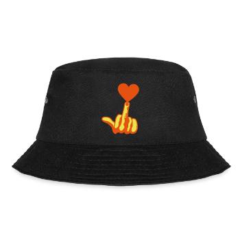 fuck love heart heart loves love finger - Bucket Hat - black - Front - Lela (165cm)