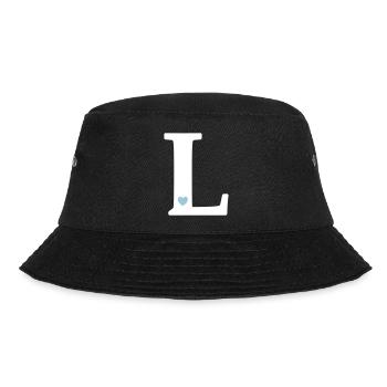 Buchstabe L Anfangsbuchstabe - Bucket Hat - Schwarz - Vorne - Lela (165cm)