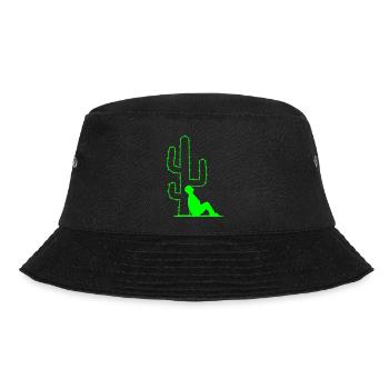 Kaktus Entspannen Anlehnen Mann Ausruhen Schlafen - Bucket Hat - Schwarz - Vorne - Lela (165cm)