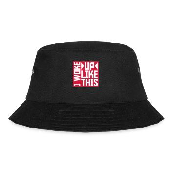 woke up like this - Bucket Hat - black - Front - Lela (165cm)