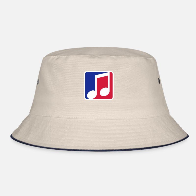 blau rot button musiknote cool kontur zeichen part Bucket Hat