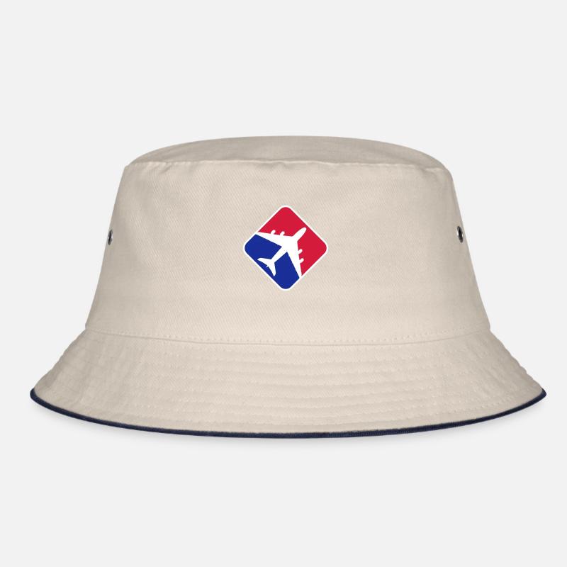 Flugzeug Rot Blau Bucket Hat