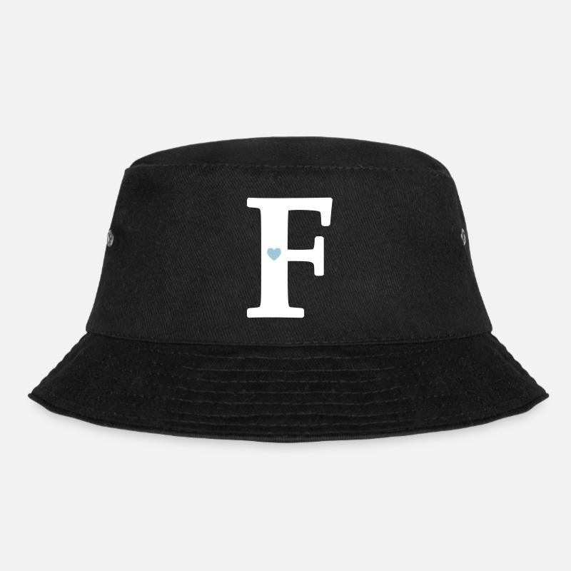 Buchstabe F Anfangsbuchstabe - Bucket Hat - Schwarz