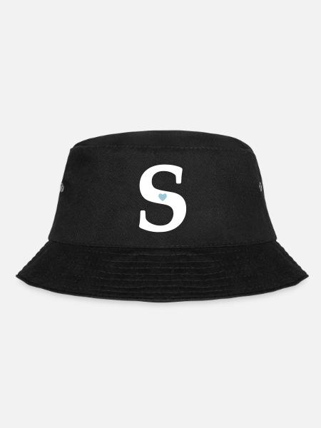 Buchstabe S Anfangsbuchstabe - Bucket Hat - Schwarz