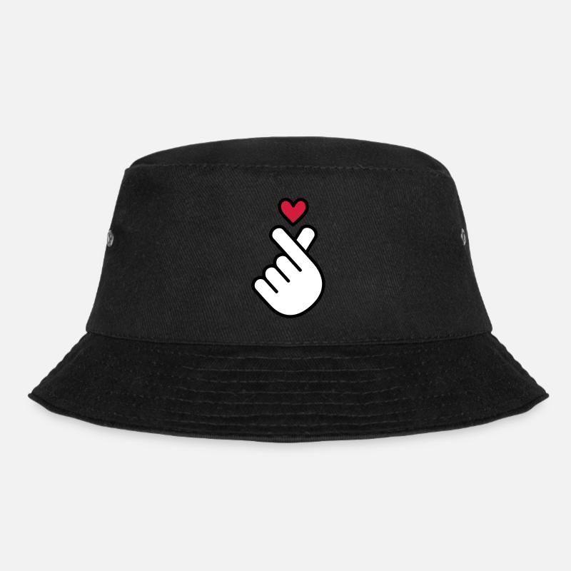 Coeur K-pop, symbole de la musique pop Corée K, doigt, main - Bob - noir