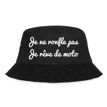 Je ne ronfle pas Moto - Bucket Hat - Schwarz - Vorne - Lela (165cm)