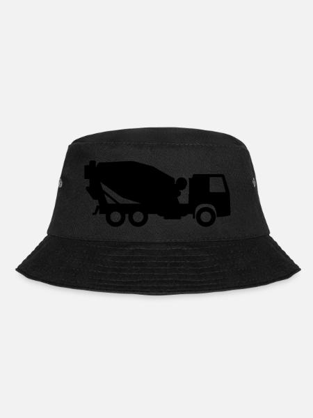 Betonmischer der aus Zement Beton mischt - Bucket Hat - Schwarz