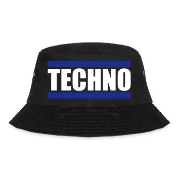 Techno Liebe Zitat Spruch Musik Party Feiern Logo - Bucket Hat - Schwarz - Vorne - Lela (165cm)