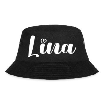 lina name - Bucket Hat - Schwarz - Vorne - Lela (165cm)