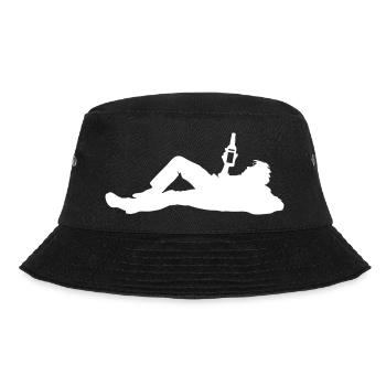Drinking Beer Silhouette - Bucket Hat - black - Front - Lela (165cm)