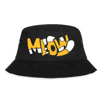 Meow Cat Comic Text Meow Funny Cartoon Quote - Bucket Hat - black - Front - Lela (165cm)