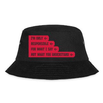 what I say Zitat - Bucket Hat - Schwarz - Vorne - Lela (165cm)