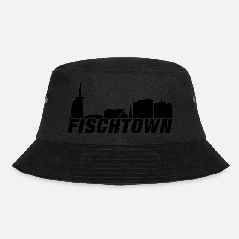 Fischtown Bremerhaven Skyline - Bucket Hat - Schwarz