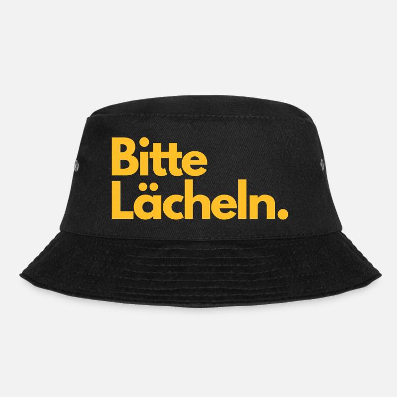 Bitte Lächeln - Bucket Hat - Schwarz