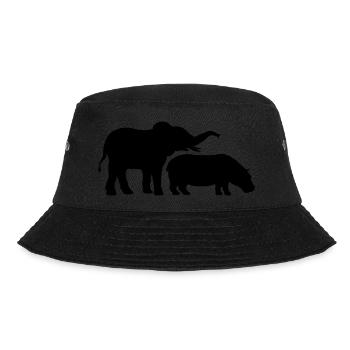 Nilpferd Elefant Dickhäuter Team - Bucket Hat - Schwarz - Vorne - Lela (165cm)