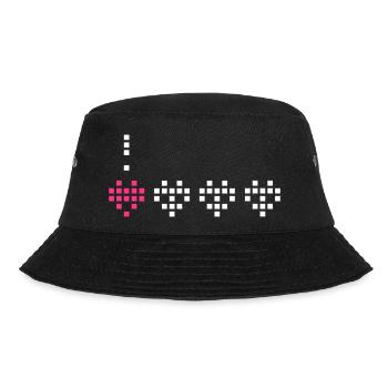 Lebendiges Herz. - Bucket Hat - Schwarz - Vorne - Lela (165cm)