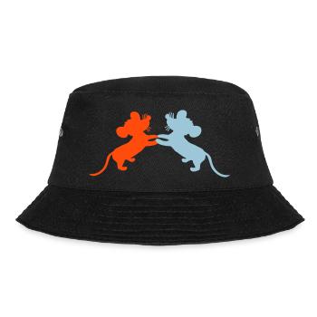 2 Mice Dance Hands Holding Couple Team Friends Love - Bucket Hat - black - Front - Lela (165cm)