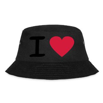 I Love - Bucket Hat - Schwarz - Vorne - Lela (165cm)