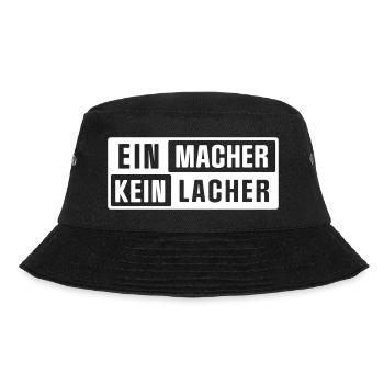 EIN MACHER - KEIN LACHER - Bucket Hat - Schwarz - Vorne - Lela (165cm)