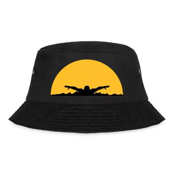 wellen abend sonne nacht palmen strand insel meer - Bucket Hat - Schwarz - Vorne - Lela (165cm)