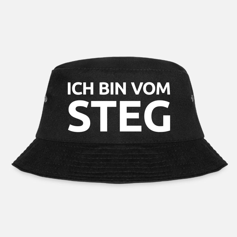 Ich bin vom Steg weiss - Bucket Hat - Schwarz