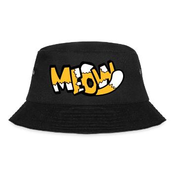 Meow Cat Comic Text Meow Funny Cartoon Quote - Bucket Hat - black - Front - Lela (165cm)