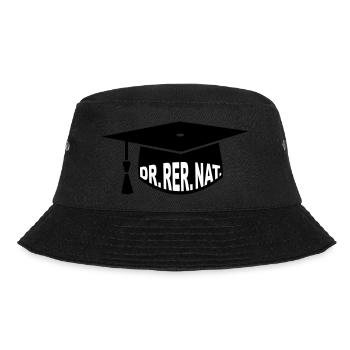 Doktor - Doktorhut - Studium - Geschenk - Dr. rer. - Bucket Hat - Schwarz - Vorne - Lela (165cm)