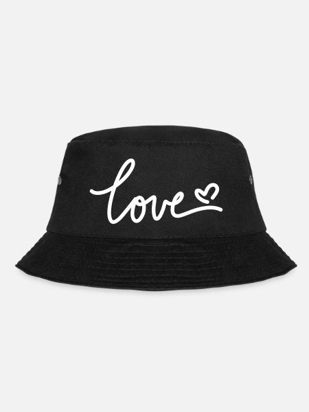 love white - Bucket Hat - black
