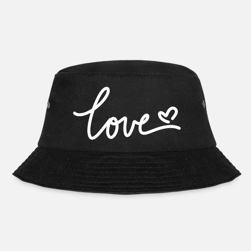 love white - Bucket Hat - black